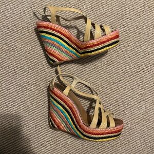 Kate Spade Rainbow Wedges Size 7.5